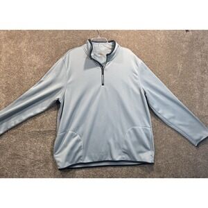 Van Heusen Traveler Mens Black N Gray Quarter Zip Pullover Pockets 2XL